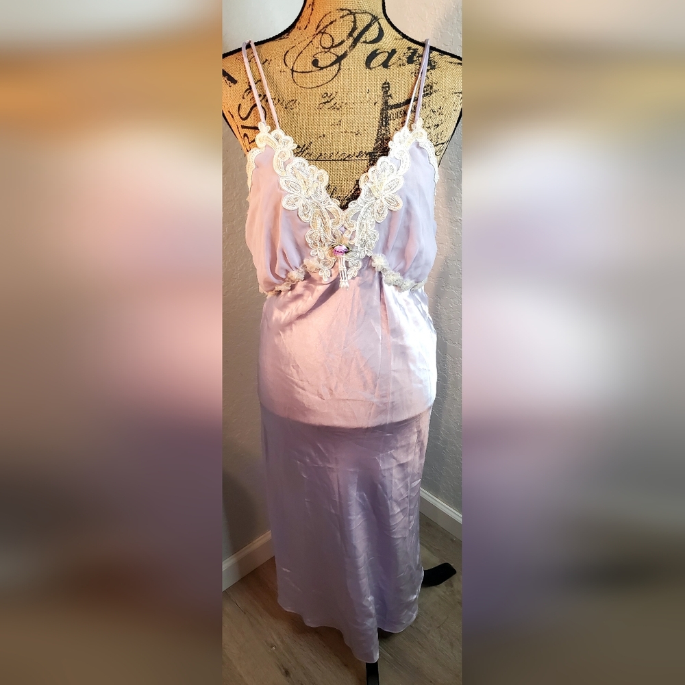 Lavender Lace Trim Chemise